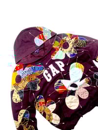 Image 3 of Re-worked One of Kind GAP Batik Flower Patchworks Hoodie Size M