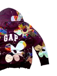 Image 4 of Re-worked One of Kind GAP Batik Flower Patchworks Hoodie Size M