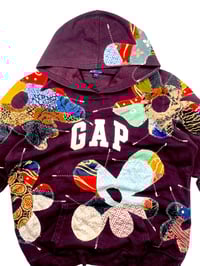 Image 5 of Re-worked One of Kind GAP Batik Flower Patchworks Hoodie Size M