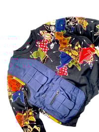 Image 3 of Re-worked One of Kind Batik Patchworks + Vest Nike Sweatshirt Size L 