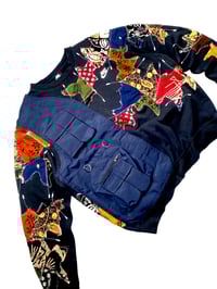 Image 6 of Re-worked One of Kind Batik Patchworks + Vest Nike Sweatshirt Size L 