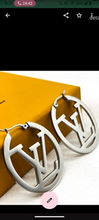 Silver LV Earrings 