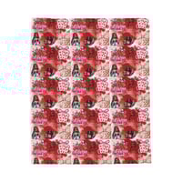 Image 1 of Valentine Collage Velveteen Plush Blanket | Heart Patterns, Romantic Photo Grid
