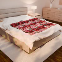 Image 4 of Valentine Collage Velveteen Plush Blanket | Heart Patterns, Romantic Photo Grid