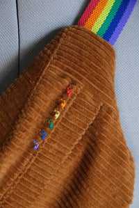 Image 2 of Banane velours côtelé rainbow - Caramel