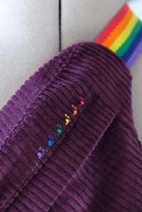Image 2 of Banane velours côtelé rainbow - Violette