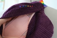 Image 3 of Banane velours côtelé rainbow - Violette