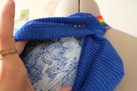 Image 2 of Banane velours côtelé rainbow - Bleu roi