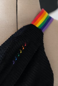 Image 2 of Banane velours côtelé rainbow - Noire