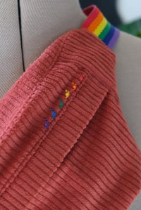 Image 2 of Banane velours côtelé rainbow - Terracotta