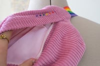 Image 3 of Banane velours côtelé rainbow - Rose