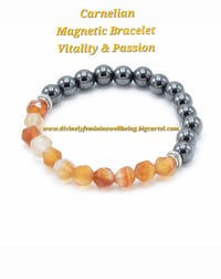 Vitality and Passion Faceted Magnetic Bracelet  Carnelian