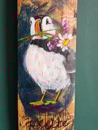 Image 4 of 'Failte' puffin Scottish Stave Art