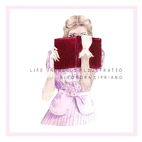 Image 2 of FASHION ILLUSTRATION ART PRINT:  I'M A BIT BOOKISH 