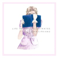 Image 1 of FASHION ILLUSTRATION ART PRINT:  I'M A BIT BOOKISH 