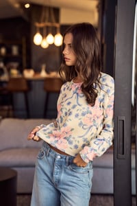 Image 3 of Floral Ribbon Pullover Sweater