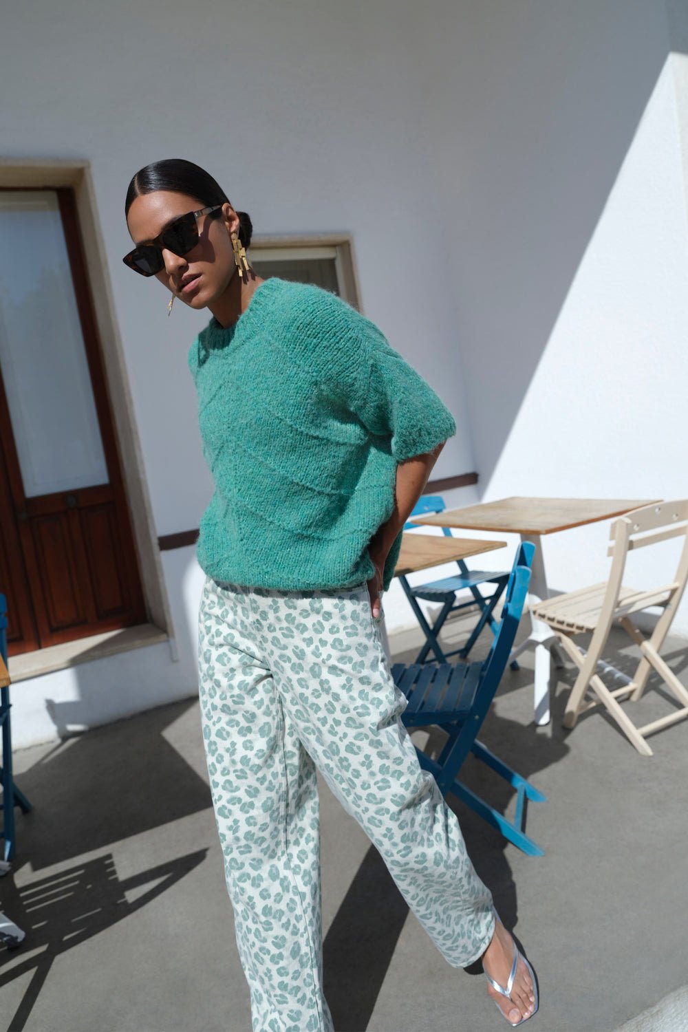 Image of 2-Pantalón Lew Green Cheetah Pants