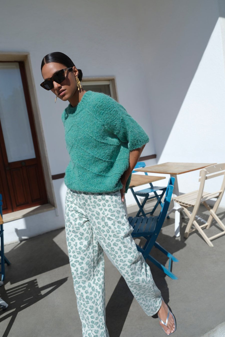 Image of 2-Pantalón Lew Green Cheetah Pants