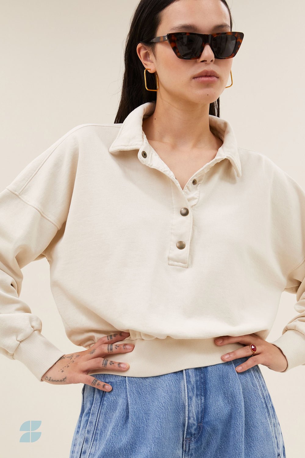 Image of 1-Sudadera cecile sweater | chalk