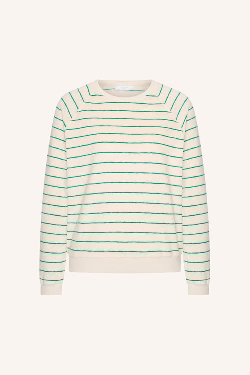 Image of 1-Sudadera bonne slub sweater | green lake stripe