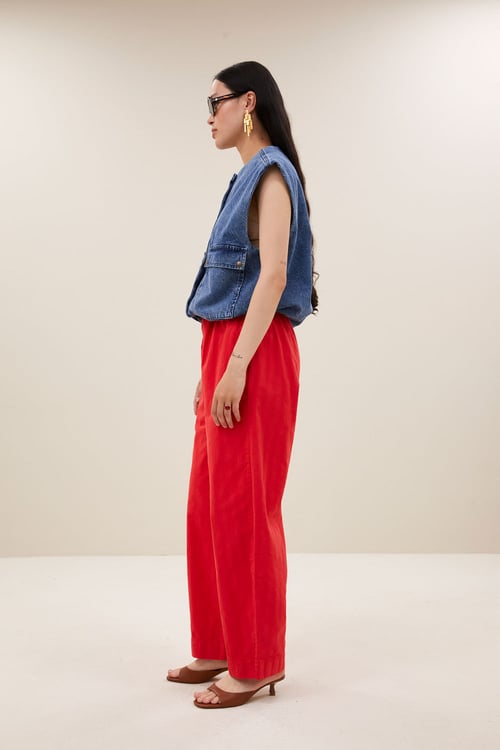 Image of 1-Chaleco Maggie denim sleeveless jacket | mid denim