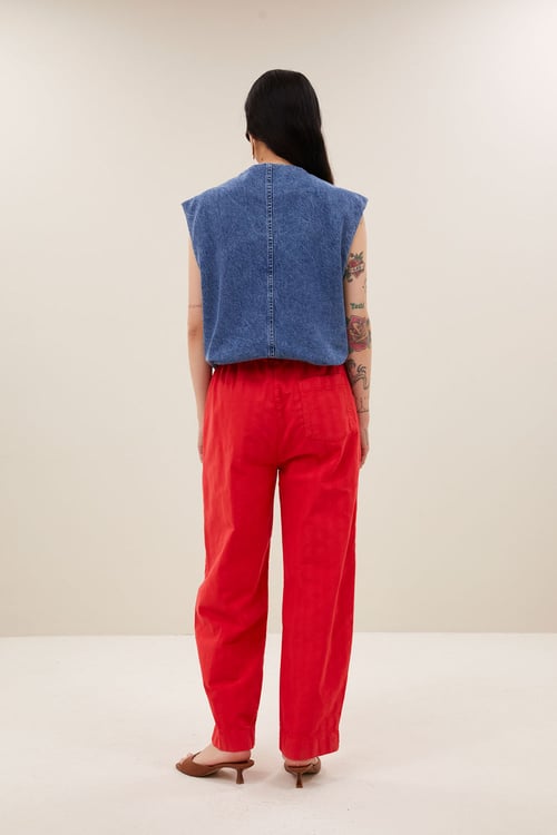 Image of 1-Chaleco Maggie denim sleeveless jacket | mid denim