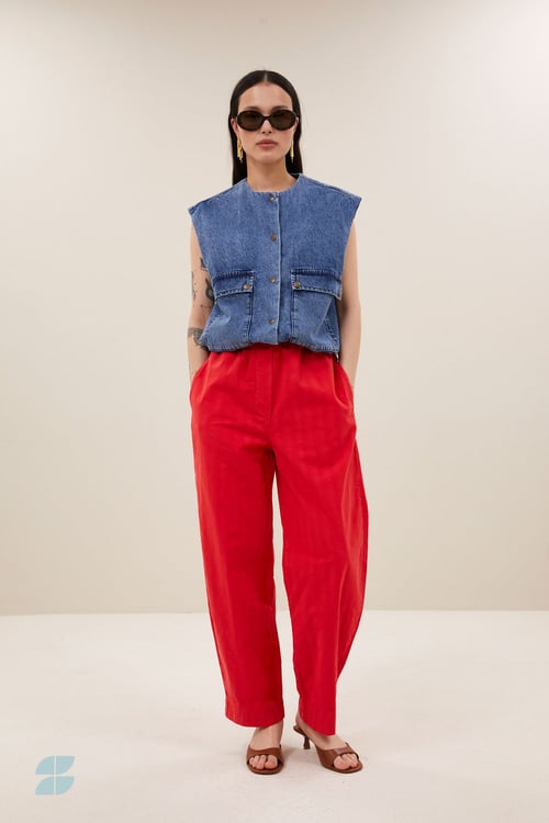 Image of 1-Chaleco Maggie denim sleeveless jacket | mid denim