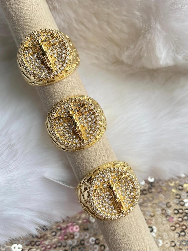 Image of Men crucifix Nugget ring