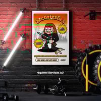 WeFlySolo x McGrizzla *SIGNED* A3 Print - 'Squirrel Services'
