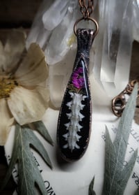 Image 1 of Snake Spine and Floral Teardrop Pendant