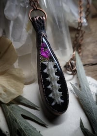 Image 3 of Snake Spine and Floral Teardrop Pendant