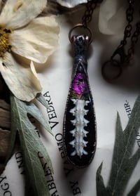 Image 2 of Snake Spine and Floral Teardrop Pendant