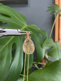 Image 2 of Gold Golden Rutile Teardrop Crystal Necklace