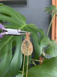 Image 3 of Gold Golden Rutile Teardrop Crystal Necklace