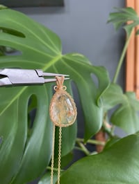 Image 4 of Gold Golden Rutile Teardrop Crystal Necklace