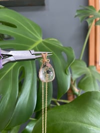 Image 1 of Gold Garden Quartz  Teardrop Crystal Necklace