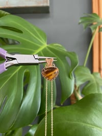 Image 1 of Gold Tigers Eye Heart Crystal Necklace