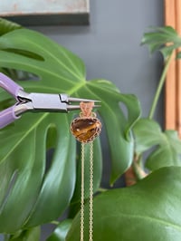 Image 2 of Gold Tigers Eye Heart Crystal Necklace