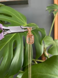 Image 1 of Gold Garden Quartz Rectangle Crystal Necklace