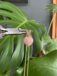 Image 1 of Gold Coral Jade Heart Crystal Necklace