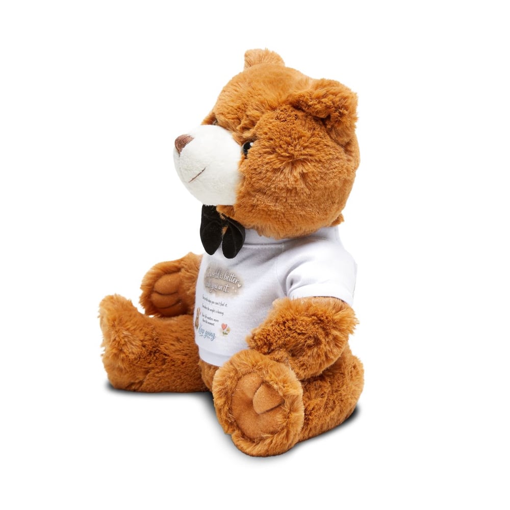 Image of Keep going Plush Teddy Bear with Personalized T‑Shirt — Cute Gift for Kids & New Parents