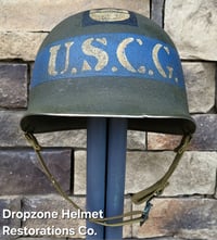 Image 6 of  WWII United States Coast Guard USCG Helmet. M-1 Fixed bale Type Helmet. 
