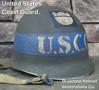Image 1 of  WWII United States Coast Guard USCG Helmet. M-1 Fixed bale Type Helmet. 