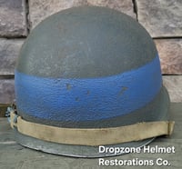 Image 8 of  WWII United States Coast Guard USCG Helmet. M-1 Fixed bale Type Helmet. 