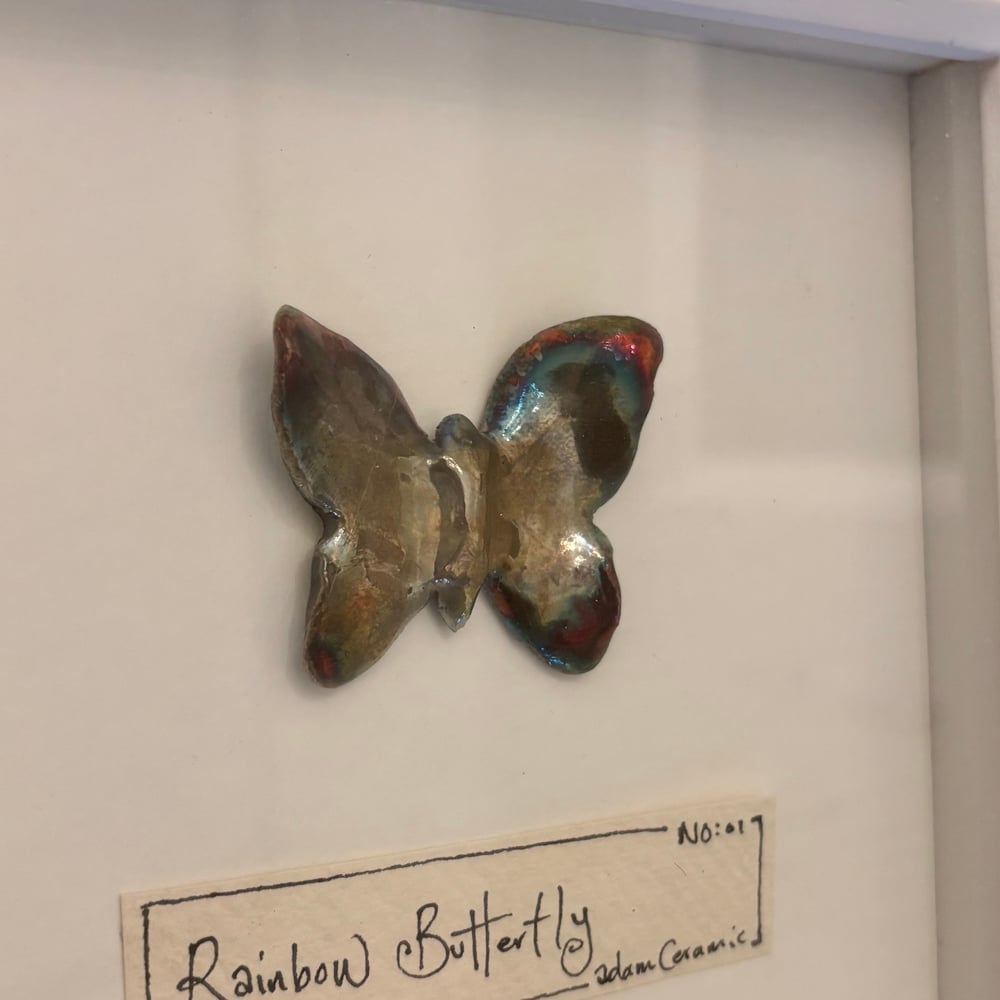 Image of Framed raku Butterfly