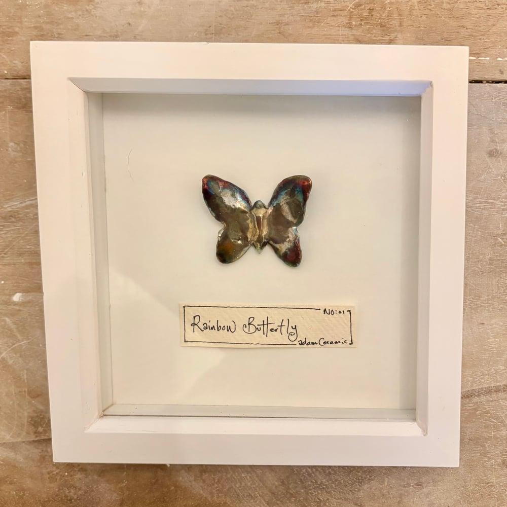 Image of Framed raku Butterfly