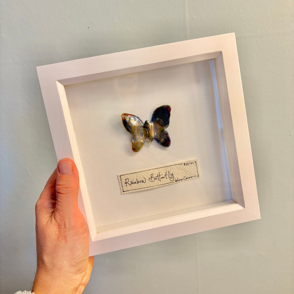 Image of Framed raku Butterfly
