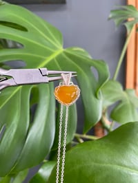Image 1 of Silver Orange Agate Heart Crystal Necklace