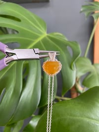 Image 3 of Silver Orange Agate Heart Crystal Necklace