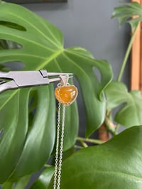Image 4 of Silver Orange Agate Heart Crystal Necklace